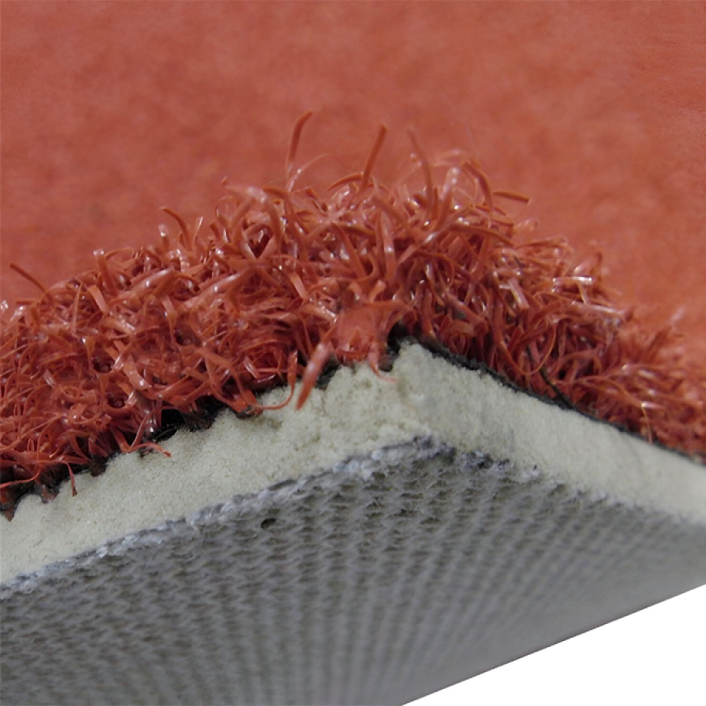 Close up image of the clay turf and foam pad on Pro Facility Source 7' x 12' Stance Mat