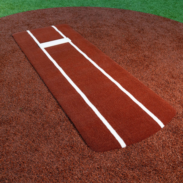 Portolite’s Pro Spiked Game Mat measures 11’ x 4’ with 7,000 spikes offering a stable, slip-free surface for softball pitchers of all levels on any field