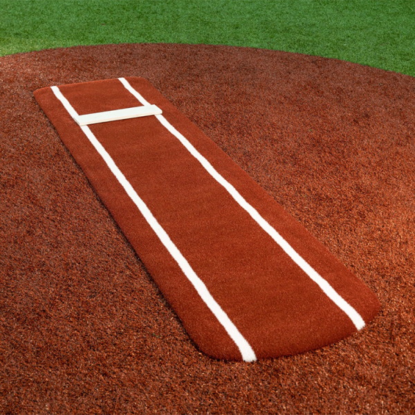 Portolite’s Signature Practice Mat measures 11’ x 3’ with 600 spikes offering a stable, slip-free surface for softball pitchers of all levels on any field