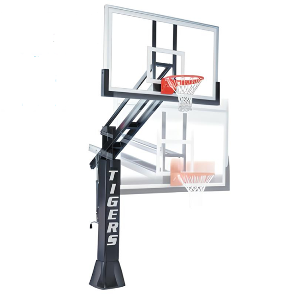The Titan Supreme Bolt Down Hoop features a 6x6” steel post, EZ-Crank height adjustability, rust-free WeatherGuard finish, and pro-style acrylic backboard
