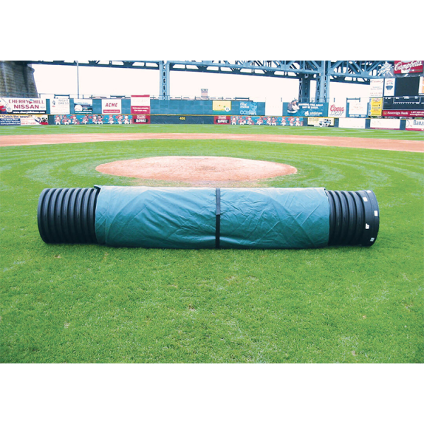 Pro Infield Cover Rollers easily handle field cover setup and storage during weather events