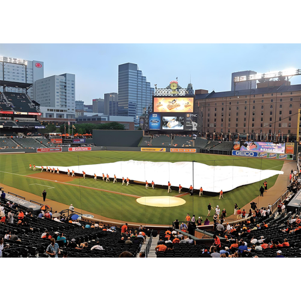 Pro Infield Covers protect the field and playing conditions during weather events