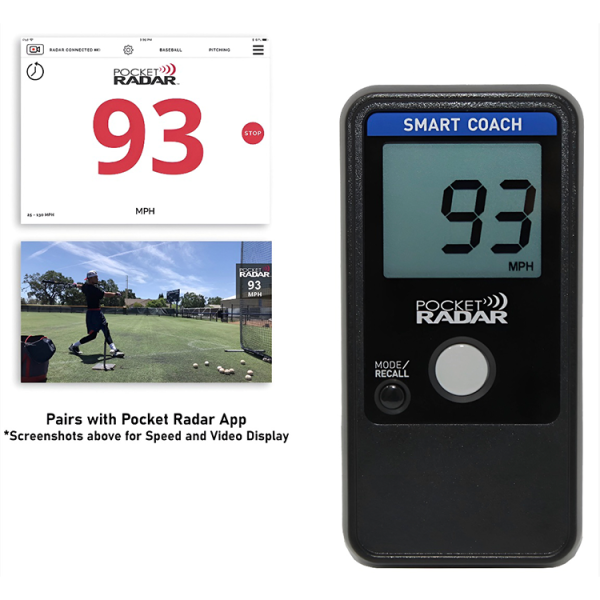 The Pocket Radar Smart Coach is a portable, app-integrated radar gun that delivers accurate, instant feedback on exit and throwing velocities to track player development