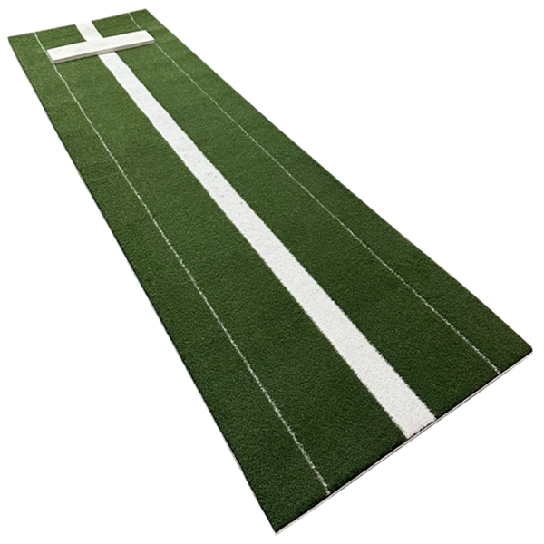 Our 10′ x 3′ Softball Pitching Mats feature In-Laid Power Stride Lines, durable 42 oz nylon turf, and foam backing for comfort and long-lasting performance